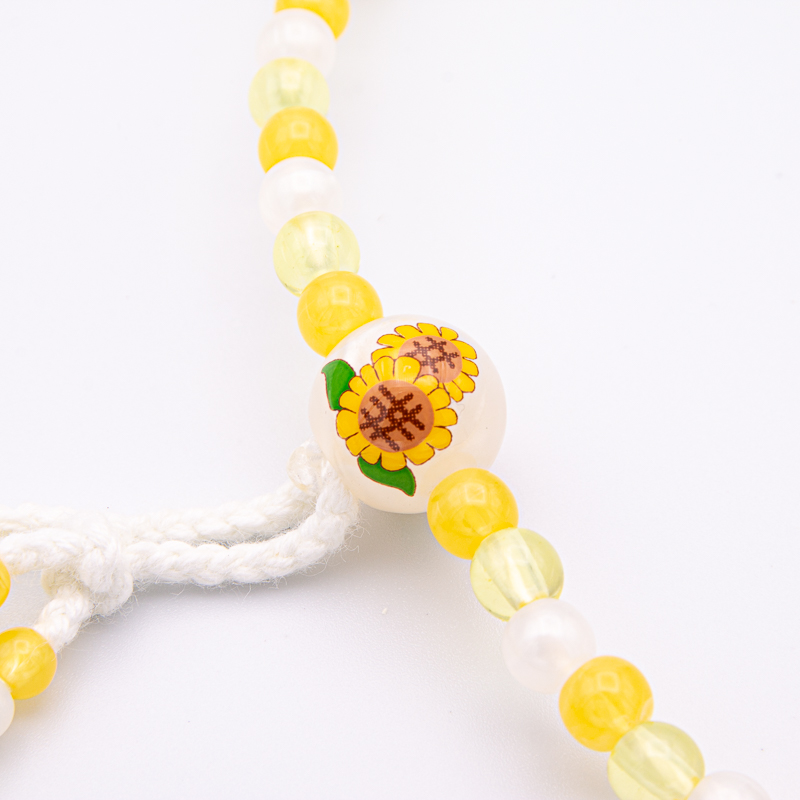 ひまわり 数珠 8寸（小・女性向け） プラスチック 綿房 創価学会念珠